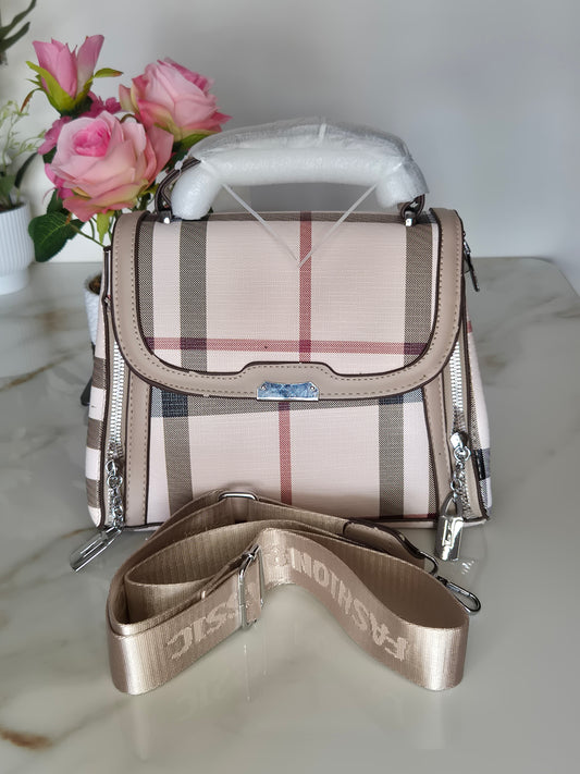 Blush Check Satchel